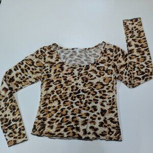 Olivia Rae Leopard Print Crop Top Size Medium
